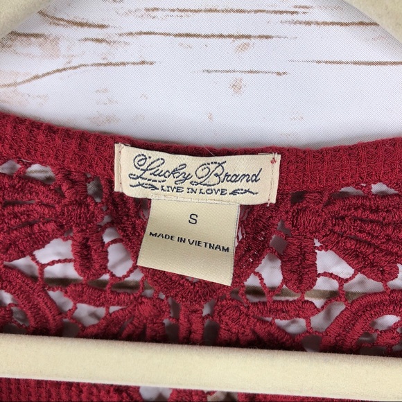 Lucky Brand crochet detail textured thermal top - Picture 5 of 8